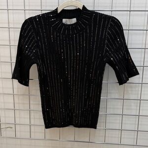 Black Sequin Women's Top